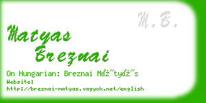 matyas breznai business card